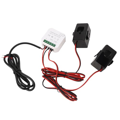 Image of Smart Energy Monitor with 2PCS 120A CT Clamps 90-250VAC Real Time Power Consumption Tracker for Solar Grid Systems Voltage Current Frequency Monitoring
