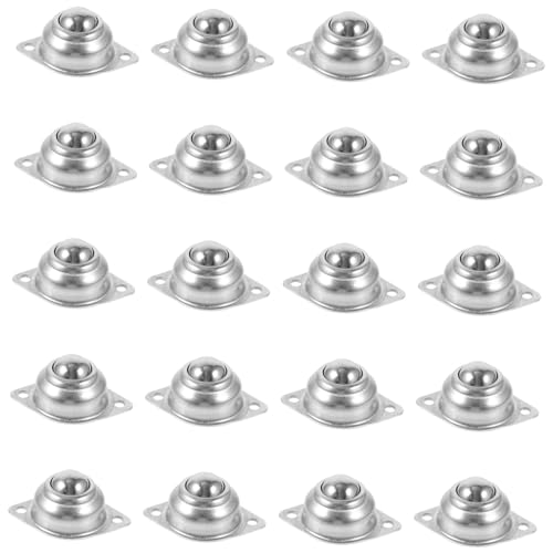 MUCKLILY 1set Universal Ball ????? ?????? Ball Transfer Units Rolling Rotation Sticky Pulley Ball Bearing Casters Transfer Units Stick on Track Roller Rotation Ball Casters Steel 20pcs