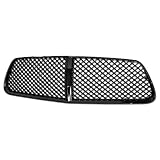 R&L Racing Front Grill Cover Compatible with 2011-2014 Dodge Charger Models | Big Horn Horizontal Style Luxury Sport Bumper Guard | Mesh Hood Front Bumper Guard (Black)
