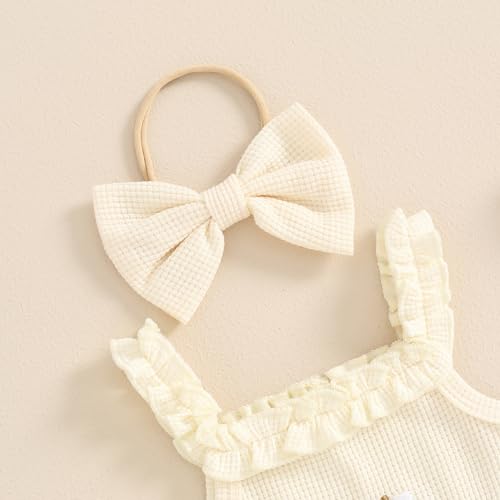Newborn Baby Girl Summer Clothes Floral Embroidery Hater Romper Bloomers Shorts Set Headband Cute Baby Girl Outfit4