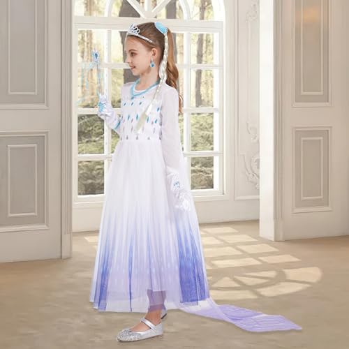 Jeroesja Princess Dresses For Girls - Classy Queen Of Snow Princess Costume With Accessories thumb #2