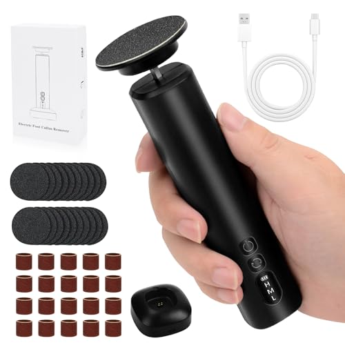 Pedicure Elettrico Professionale Piedi, Rimuovi Calli Piedi Elettrico Ricaricabile 2 in 1 con Display (6 Velocità e Direzione Regolabili), Lima Elettrica per Piedi Per Rimuovere Calli, Pelle Morta