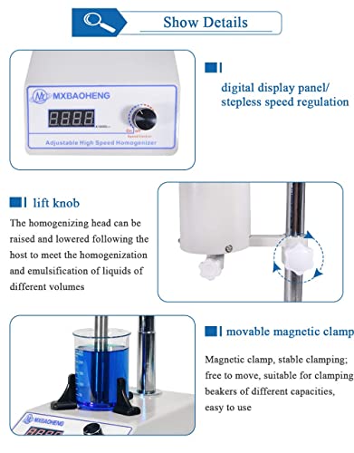 Mxbaoheng HQ-2475A High Speed Homogenizer Lab Disperser Emulsifier 5 thumb #1