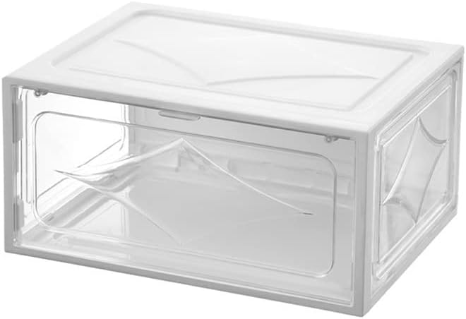 2つの透明な靴箱の厚くなった靴キャビネット引き出しアクリルサイドオープニングダストプルーフスタック可能な保管ボックス