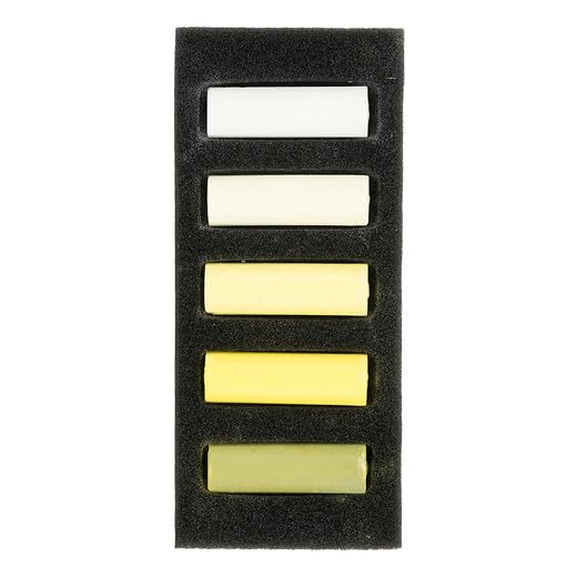 Rembrandt Pastels Doux Professionnels – Set 5 Demi-Pastels Jaune Froid | Couleurs Pures Et Lumineuses, Résistance Lumière Exceptionnelle