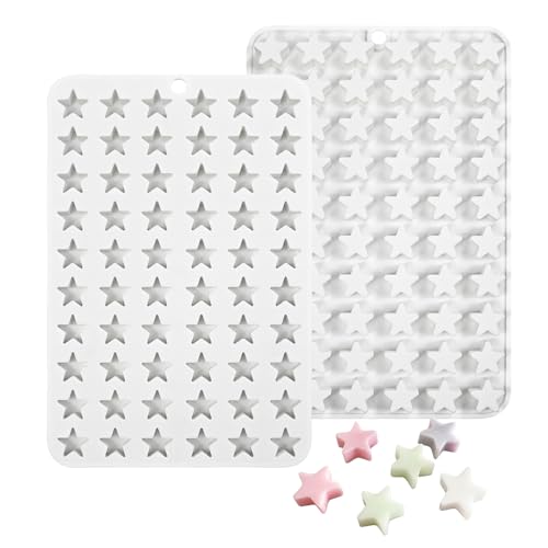 Molde de pastel de mousse de silicona pastelero postre Mousse bricolaje jabón de chocolate molde de vela, 60 agujeros estrella pequeña