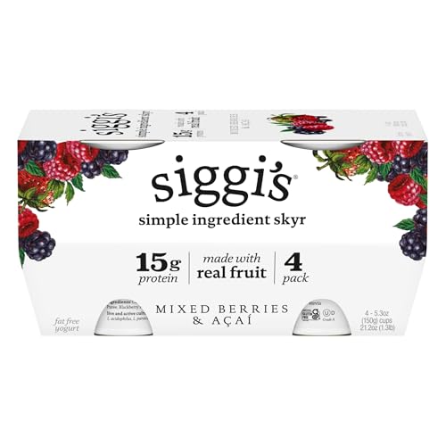 Siggi's Mixed Berries & Acai Non Fat Yogurt 4 Pack, 21.2 OZ
