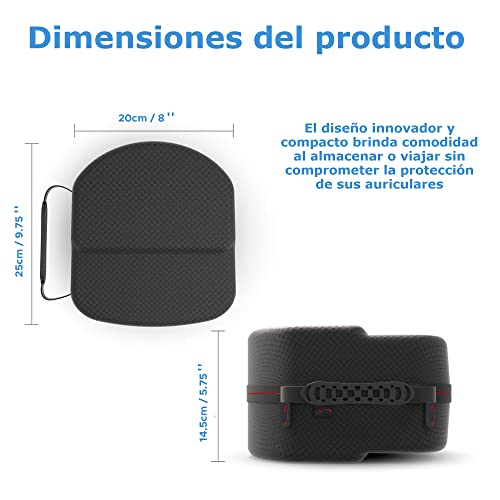 Funda rígida para Meta Quest 3S y 2 con diseño de diamante negro para transporte seguro 5