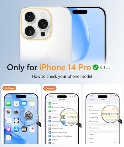 Image of FNTCASE for iPhone 14 Pro Case: [Compatible with Magsafe] [Screen Protector] Anti Yellowing Transparent Clear Magnetic Phone Cover - Military Grade Shockproof Drop Proof Protective Cases - Clear