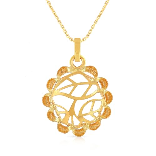 Malabar Gold & Diamonds Yellow Gold Pendant for Women 22k | 22 kt (916) BIS Hallmark Gold Pendant for Women & Girls | 22 Karat Gold Jewellery for Birthday, Wedding, Anniversary... - Image 4