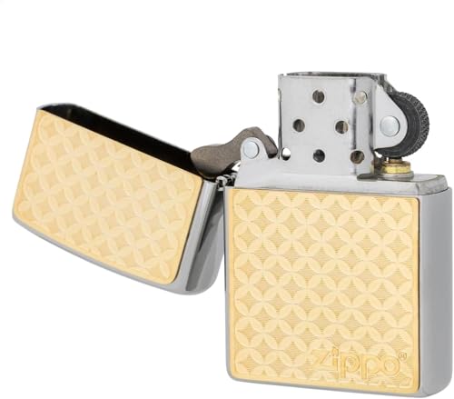 Encendedor Zippo con placa dorada resistente al viento miniatura 3