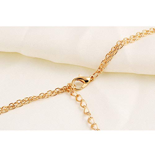 Jczr.y Crystal Horseshoe Pendant Necklace Retro Double-Layer Short Clavicle Chain Necklace Choker For Women Girls Fashion Lucky Jewelry Gift #TOP4