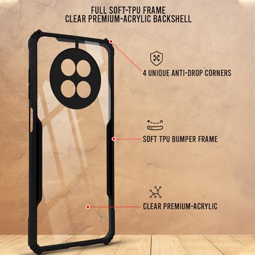 Image of Jkobi Back Cover Case for Realme 13 (Shockproof with Polycarbonate Clear Panel | Professional Black)