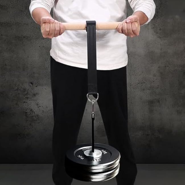 Forearm Strengthener, Wrist Roller Hand Grip Exerciser with Beech Handle for Workout Fitness Strength Training