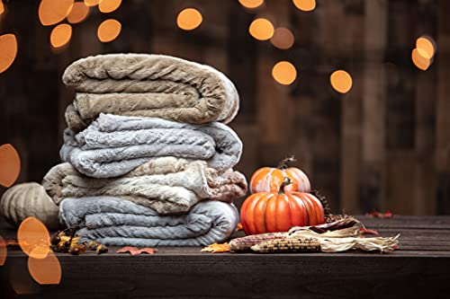 Chanasya Faux Fur Ombre Throw Blanket - Super Soft, Lightweight Minky Blanket With Fuzzy Sherpa Side - 50" X 65” - Brown #TOP3