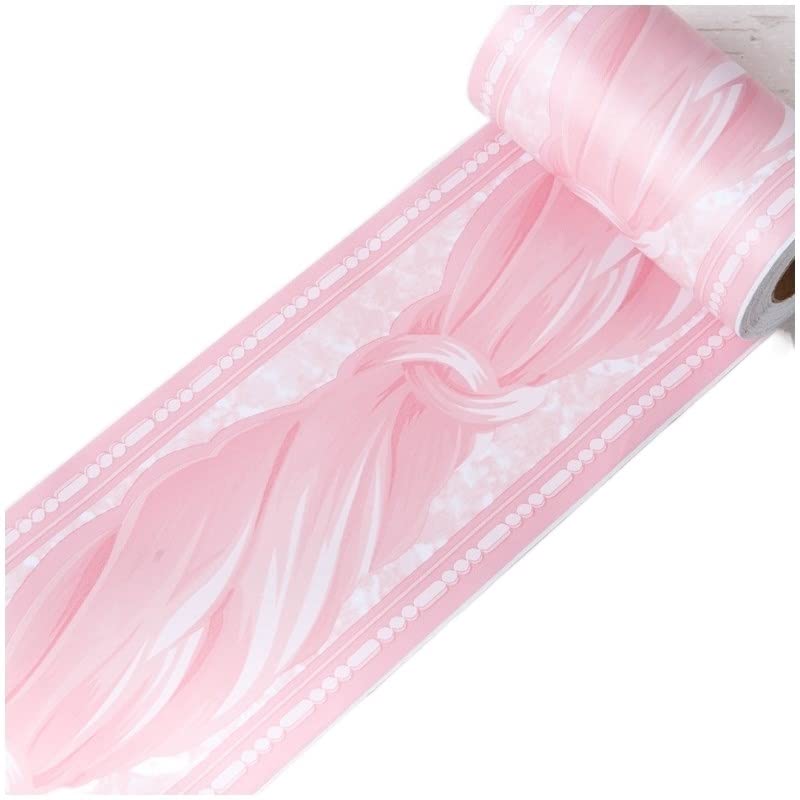 VMDVBNA Cenefa adhesiva para pared Pegatina de pared línea cintura 10M, cocina, baño, inodoro, papel tapiz PVC autoadhesivo impermeable, pegatinas florales for habitación con borde para el Hogar(7)