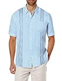 Fácil de combinar: perfecta para primavera, verano y otoño, esta camisa cubana de manga corta para hombre se puede combinar con pantalones de vestir, pantalones, chinos o jeans para un aspecto cómodo y elegante.