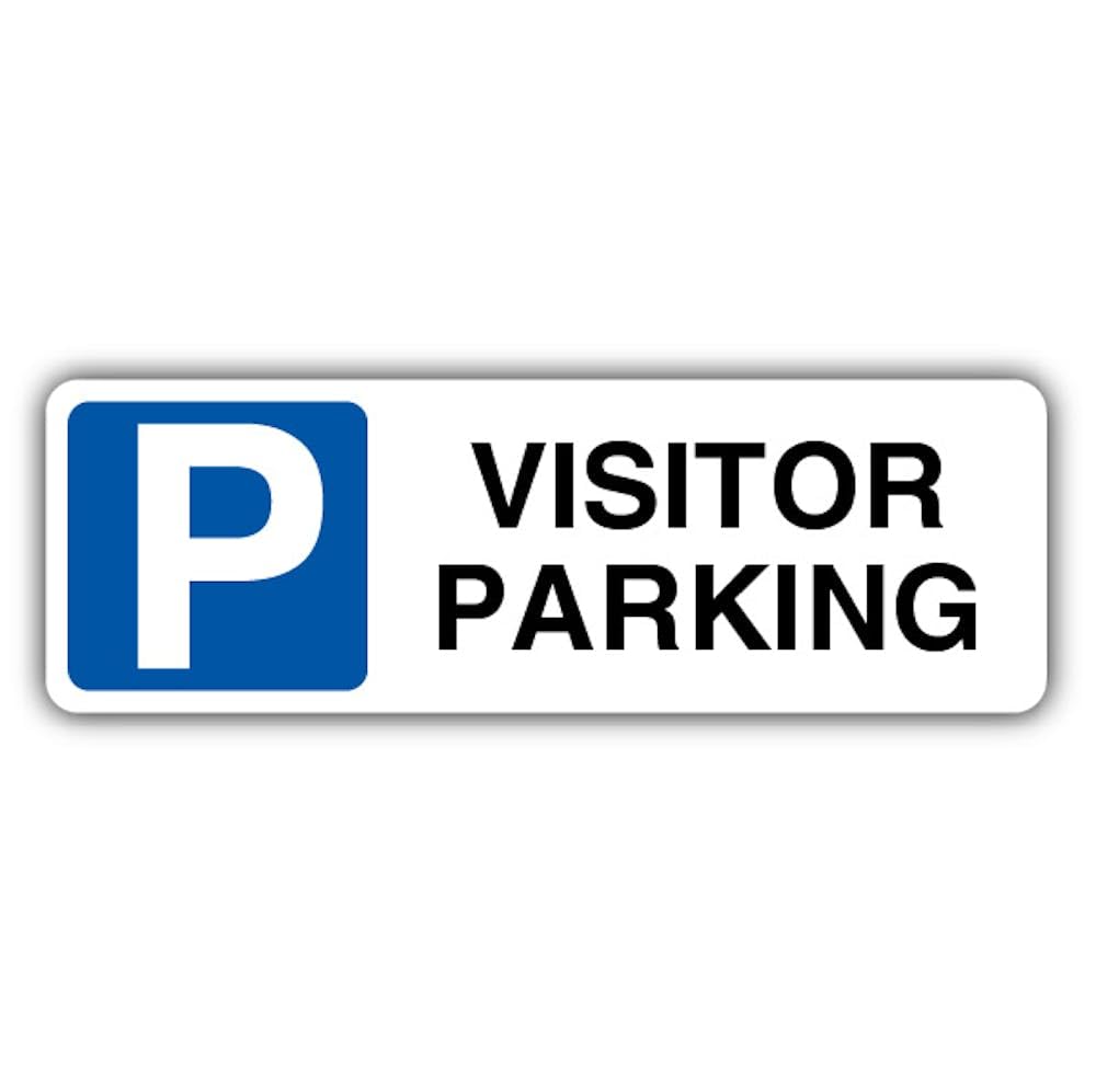 V Safety GloReflect Visitor Parking - Mandatory Blue Parking - Landscape Safety Sign - 450 x 150 mm - 3mm Aluminium Composite - GloReflect