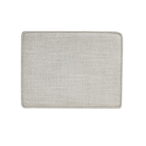 HomePop 24" Medium Storage Ottoman - Cream Chevron Woven by HomePop - Used condition - Image 5