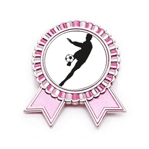 Broche badge football rose medium métal : Partagez votre passion du sport avec style