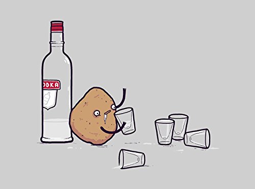 Hat Shark Vodka Potato Randy Otter Funny Humor 18x24 - Vinyl Print Poster