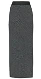 Longueur : environ 99 cm FASHION 7STAR Jupe longue droite en jersey extensible pour femme Taille 36 à 54 - Gris - 36-38