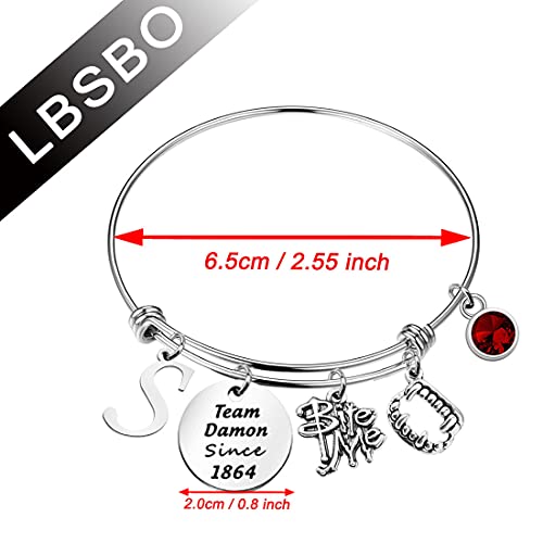 CENWA Team Damon/Stefan/Salvatore Since 1864 Keychain Vampire Fandom Gift Idea (Team Damon br)2