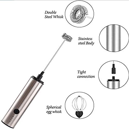 Vaporizador de Leche,Espumador de Leche Eléctrico de Mano, Espumador de Leche Manual Recargable,Mini Batidora Eléctrica… - Imagen 3