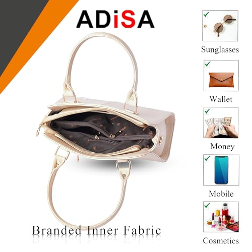 Image of ADISA gold square handbag shoulder bag for women and girls with sling belt (AD4081)