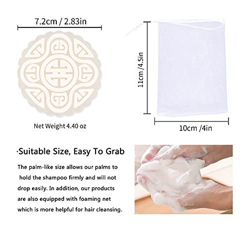 FREEORR Rice Shampoo Bar, Rice Water Shampoo Soap with Foaming Net for Girls Dry Damaged Hair Problem-Unscented