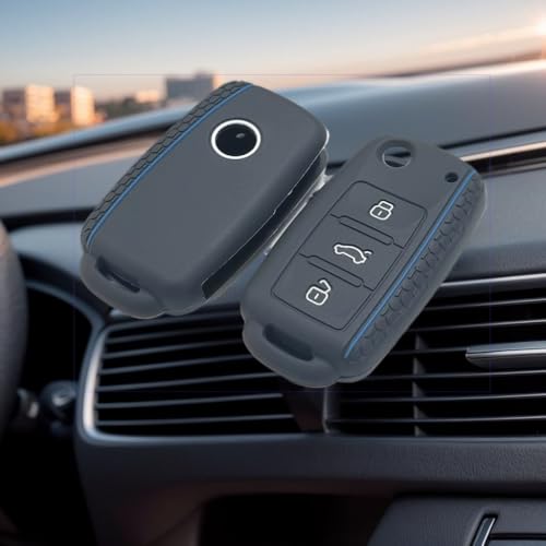 Capa de chave de carro de silicone para Volkswagen e outros modelos, capa de chaveiro portátil, capa durável para chave de carro