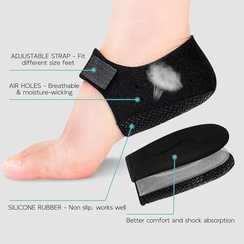 Image of Plantar Fasciitis Heel Cup Protectors, Heel Cups Gel Heel Cushion Support for Heel Spur, Heel Pain, Achilles Tendinitis, Cracked Heels - Heel Inserts Pads for Women Men, S (W 4.5-9 / M 5-8)