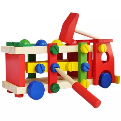 Little Mind 2 in 1 DIY Screw Car Vehicle Hammer Ball | Reassembly Multifunction Building Blocks | Knock Tinker Toy (36 Pieces) | Educational Toy Kids 3+Years