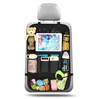 Ezilif Rückenlehnenschutz Auto Kinder Stärke-Upgrade, Autositz Organizer mit 10 Aufbewahrungsbeuteln, Auto Organizer Kinder Leicht Zu Reinigen, Wasserdichter für Rücksitz organizer (1 Stück)