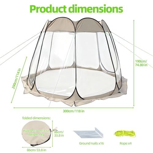 Carpa Pop Up Impermeable para Camping 8 Personas Caqui miniatura 2