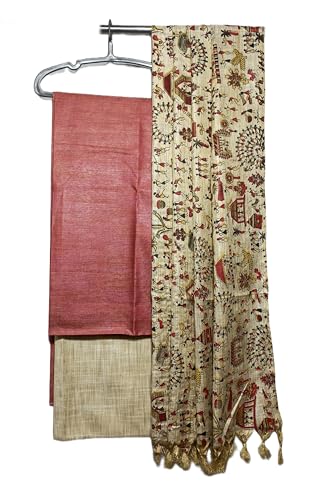 Image of STB-SILKTEXTILES BHAGALPUR Women's Cotton Silk Unstitched Salwar Suit Dress Material With Printed Dupatta | Dress Material For Women's & Girls