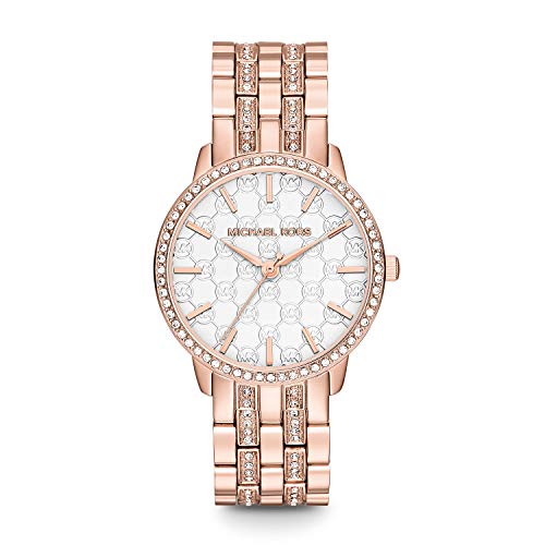 Image of Michael Kors Women's Lady Nini Watch, Three Hand Quartz Movement with Crystal Bezel and White Logo dial