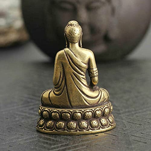 Estatua pequeña de Buda Sakyamuni de bronce miniatura 6