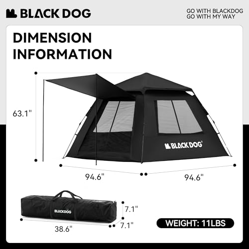 BLACKDOG Blackout Tienda de Camping, Carpa Instantánea Cabaña 60s Configuración Fácil miniatura 6