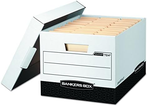 Bankers Box R-KIVE Heavy-Duty Storage Boxes, FastFod, Lift-Off Lid, Letter/Legal, Case of 12 (00724)