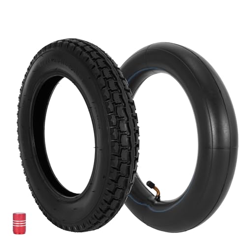 12.5 x 2.25 Tire Inner Tube,SOGIME 12 1/2 x 2 1/4 E-Bike Tire and Tube with Angled Valve Stem for Electric Ride-On Bike Scooter Bicycle Stroller,Black