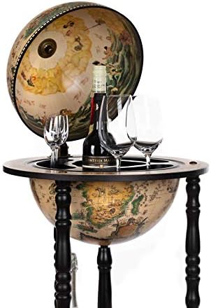 Home Bar Trolley 33001WB Black and White 100 cm Globe Bar Decoration Bar Table World Globe