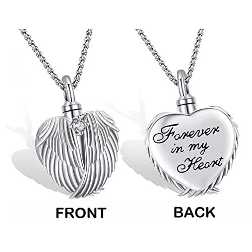 Cremation Jewelry Heart Urn Necklace For Ashes Of Loved Ones For Women Angel Wings Urn Jewelry For Human Ashes Keepsake Pendant 925 Sterling Silver Cremation Necklace Memorial Loss Loved Ones Mom Dad Erin Earn Necklace For Ashes Pet Dog Cat Screamated Ash Holder Lockets Put In Bereavement Jewelry Urn Charms Necklace To Hold Ashes Adult Female #TOP3