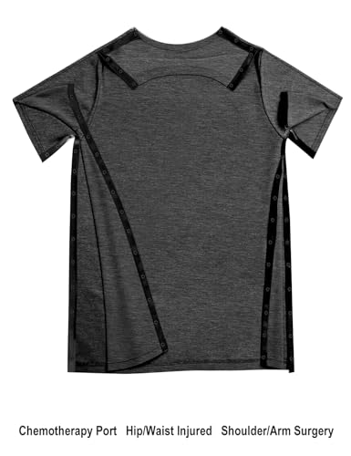 Post Shoulder Surgery Shirts for Men Women Unisex After Rotator Cuff Surgery Shirt Snap Access Recovery Hospital Shirt2