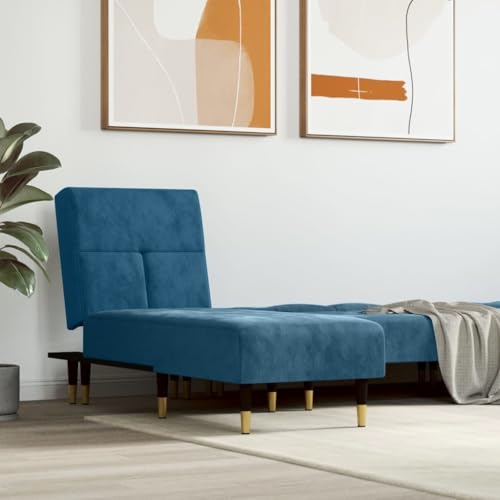 Homgoday Sofá diván de Terciopelo Azul Sofá Cama de 1 Plaza Sofá Cama para Oficina Dormitorio Salón