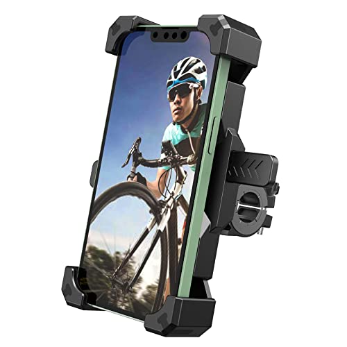 Support Vélo Téléphone, Accroche Telephone Moto Universel Rotatif à 360 ° pour VTT, VéLos De Course, Motos, Scooters, Support Telephone Poussette pour Smartphones De 3,5 à 6,8 Pouces Cover