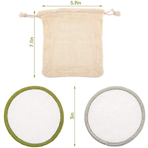 SaiXuan Herbruikbare make-up remover pads (20 stuks) met wasbare katoenen pads waszak milieuvriendelijke gezichtsdoek… - Image 3