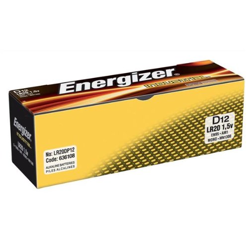 ENERGIZER INDUSTRIAL - 12 piles LR20 1.5V - Péremption 2023