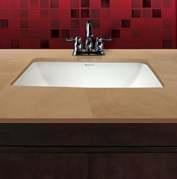 1402-CBN Callensia Classically Redefined Rectangular Vitreous China Undermount Lavatory Sink with Overflow, Bone