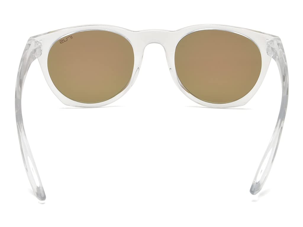 IRUS | 100% protección UV | unisex | pequeño | borde completo | ovalado | marco: policarbonato de cristal brillante | lentes: policarbonato rojo Revo-Brown